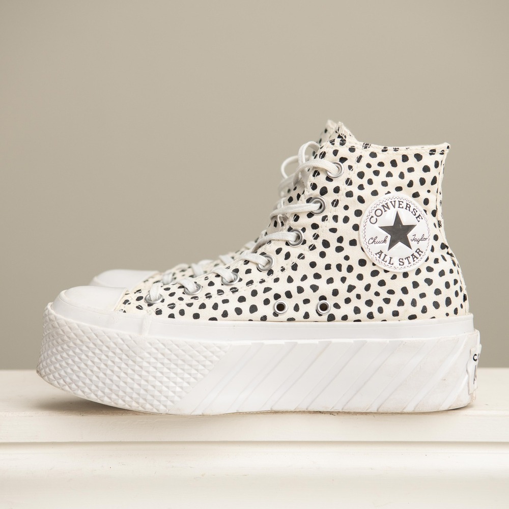 Converse Platform Lift Animal Print Polka Dot‎ Sz 7 Chunky Y2K Trendy Athleisure